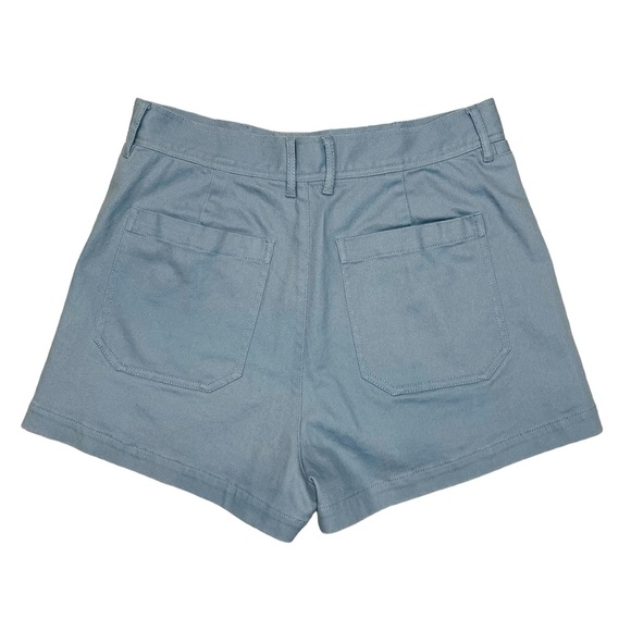 NEW Rebecca Taylor Shorts High Waist Chino Twill Blue Cotton Short Size 10 - Picture 5 of 16